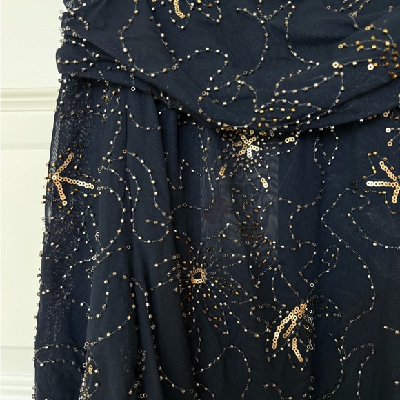 NWT Zara Collection Navy Embroidered Asymmetric Beaded Skirt - Picture 8 of 15